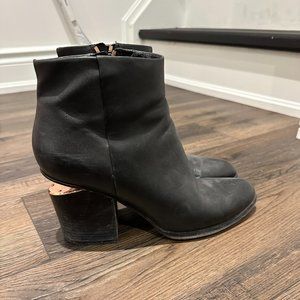 Alexander Wang Black Booties with Rose Gold Detail